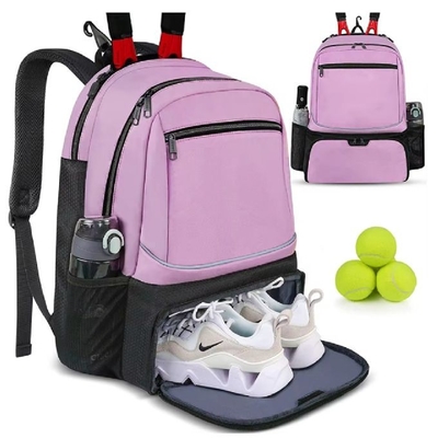 Mochila de tênis personalizada para 2 raquetes com espaço separado para sapatos para segurar raquetes de badminton e squash