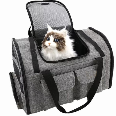 Saco de viagem para transporte de animais de estimação com logotipo personalizado respirável com vários bolsos
