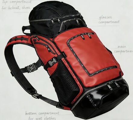 Saco desportivo para o exterior de painel traseiro de malha com poliéster resistente à água e tiras refletoras para ginásio e viagens