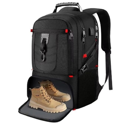 Bolsa de ginástica esportiva à medida Mochila de viagem escolar à prova d'água Com compartimento para sapatos Porta de carregamento USB