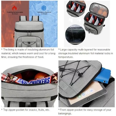 Sacos de almoço impermeáveis isolados Mochila de refrigeração