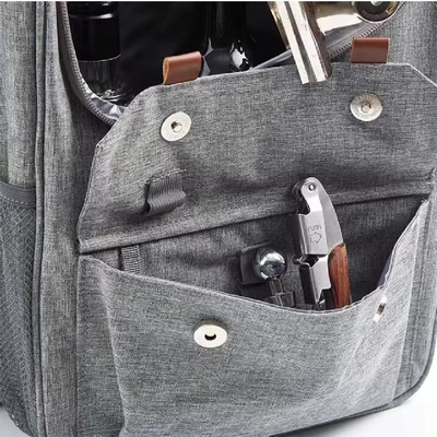3 garrafas personalizadas de transporte de vinho isolado e bolsa de arrefecimento de vinho à prova de vazamento
