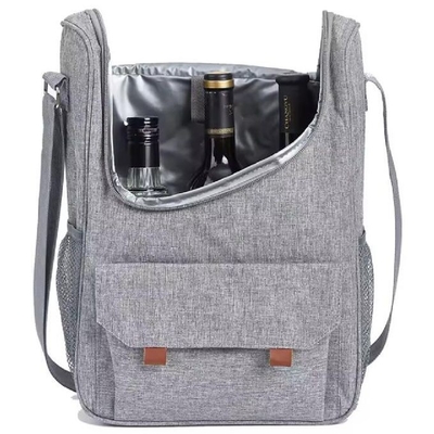3 garrafas personalizadas de transporte de vinho isolado e bolsa de arrefecimento de vinho à prova de vazamento