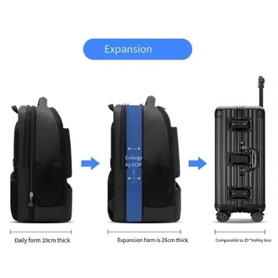 Mochila de viagem preto de nylon impermeável Mochila de computador para estudantes