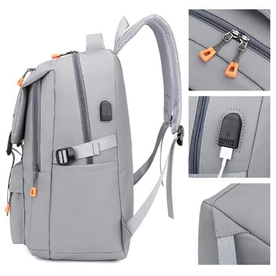 Mochila portátil à prova d'água de Oxford para estudantes Mochila escolar de viagem com USB