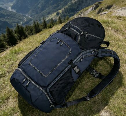 5 compartimentos Saco esportivo ao ar livre com painel traseiro de malha para respiração - Mochila de ginástica leve para viagens e caminhadas