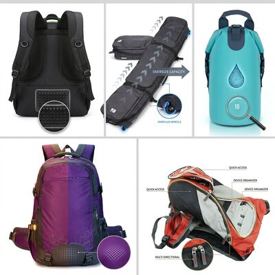 Saco pesado de ginástica de poliéster 600D com compartimento de calçado ventilado Equipamento esportivo de viagem de grande capacidade
